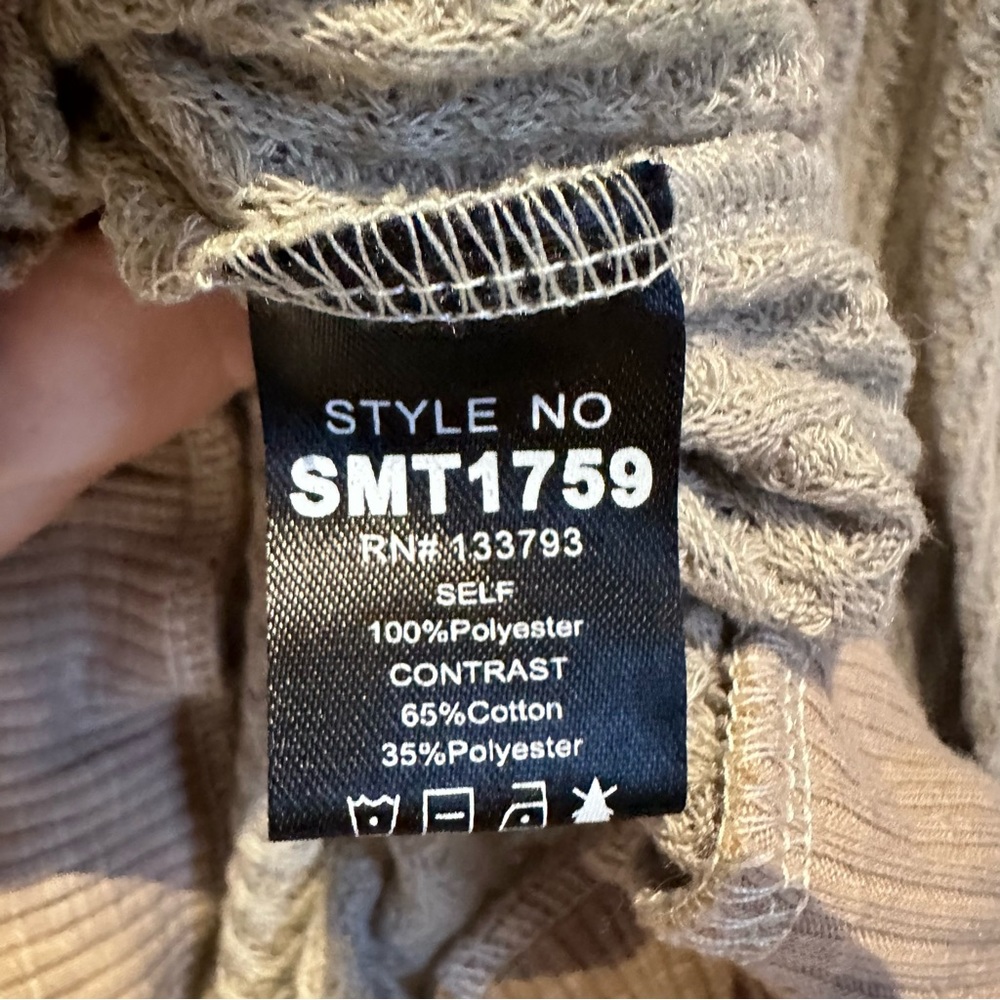 Pol Boho Color Block Waffle Pullover Size Large - image 7